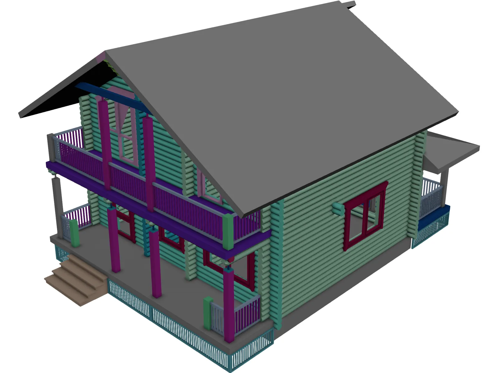 Wooden House 3D Model