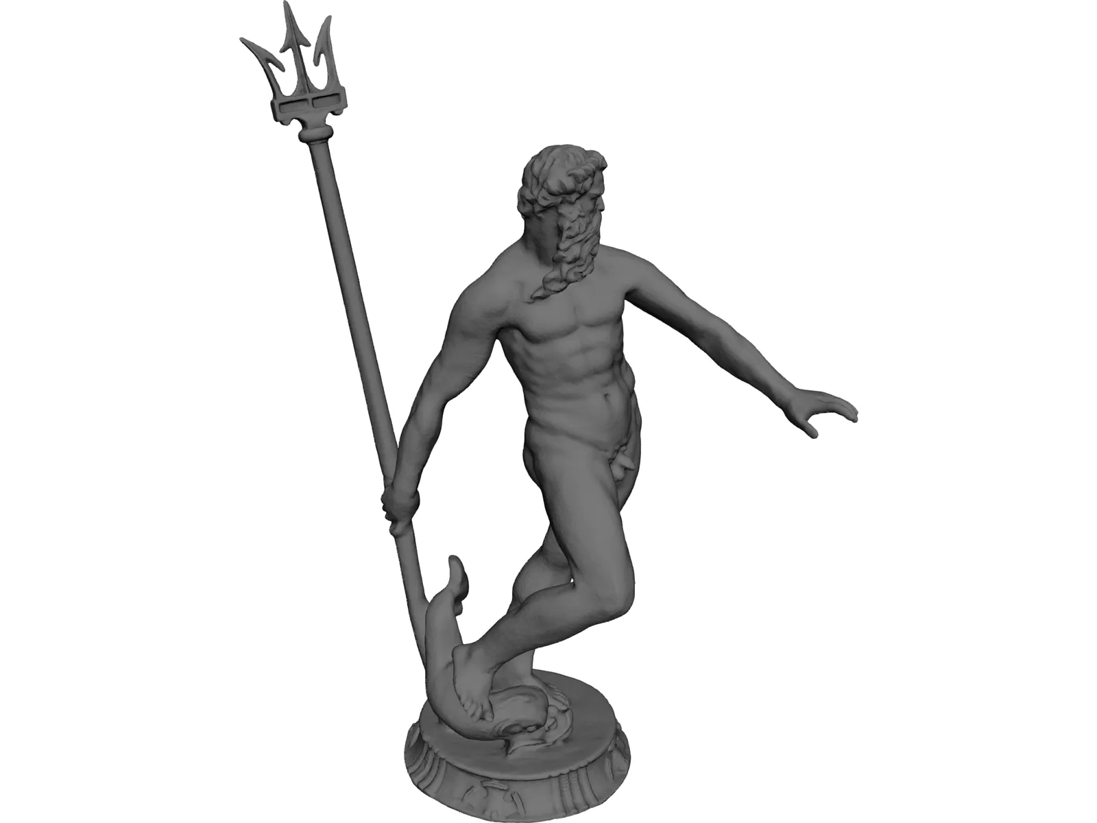 Neptune Statue 3D Model