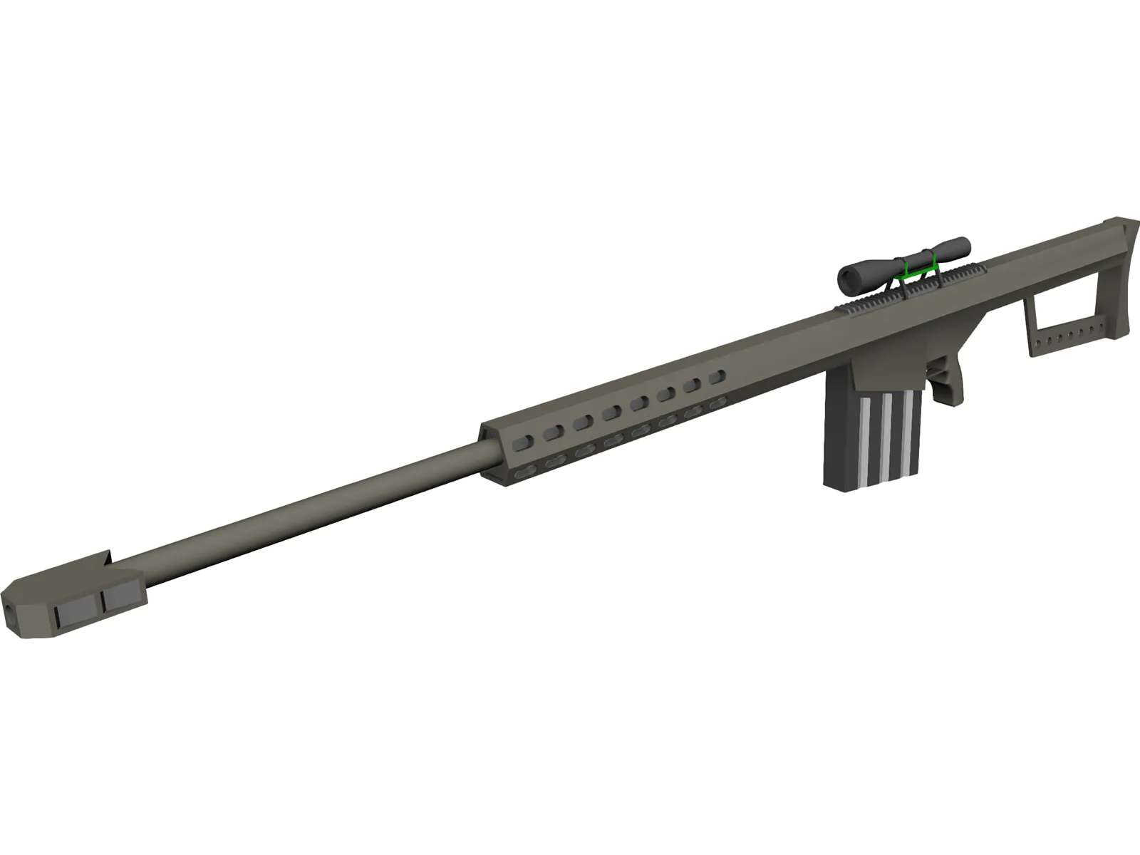 Barrett .50 Cal. Sniper Rifle 3D Model