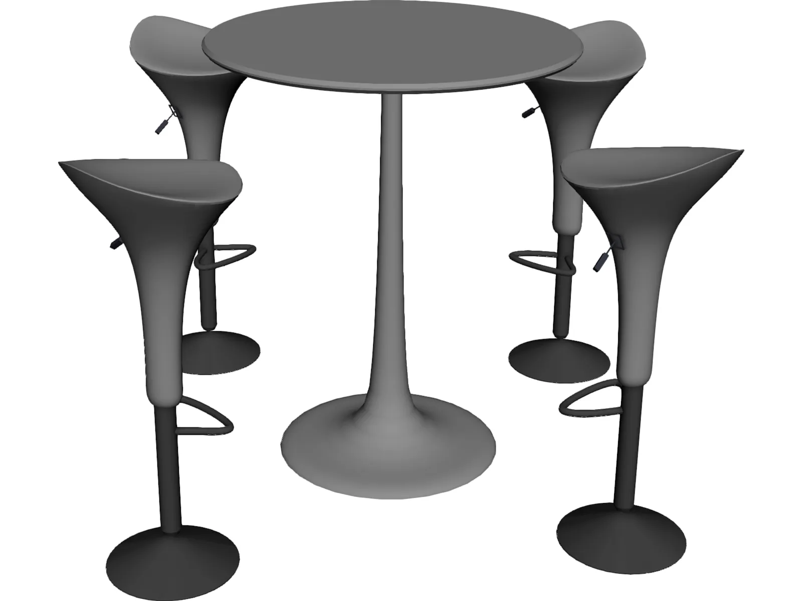 Bar Stool with Table 3D Model