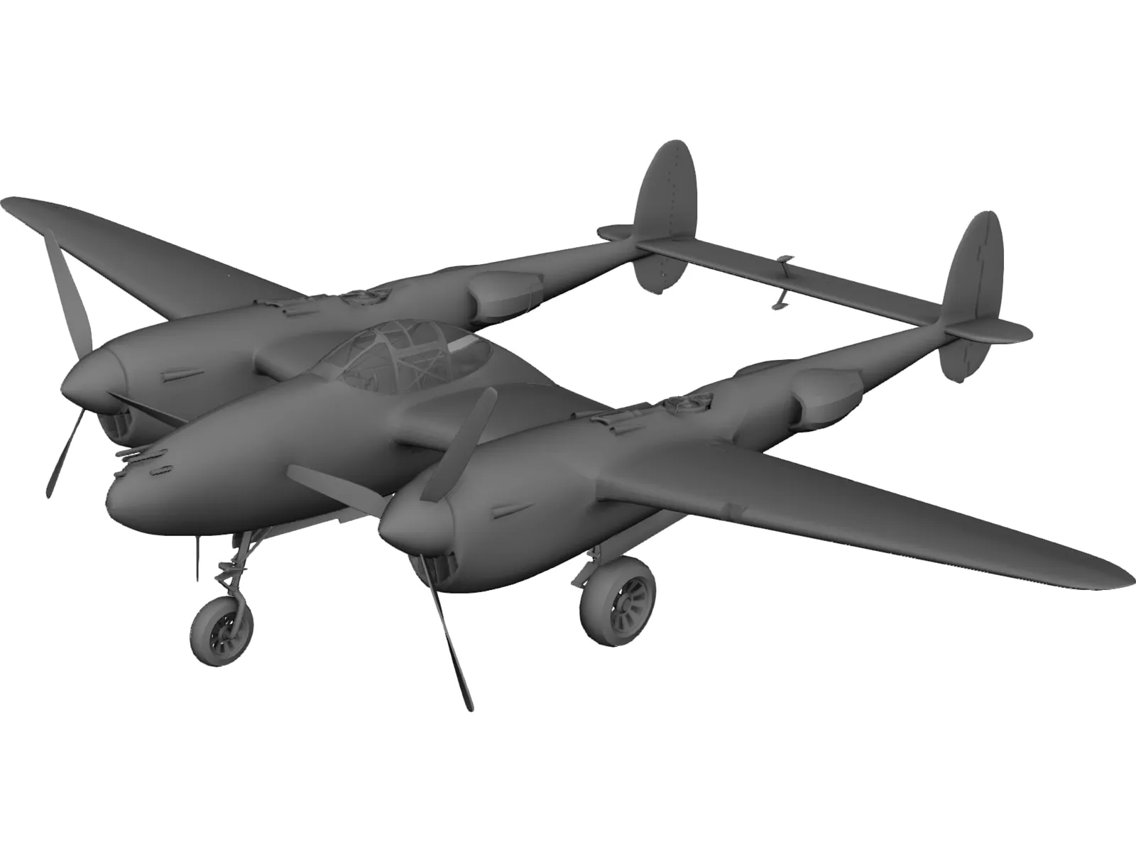 Lockheed P-38 Lightning 3D Model