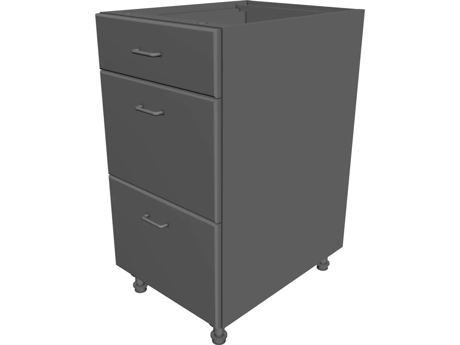 3 Drawer Cabinet 3D Model