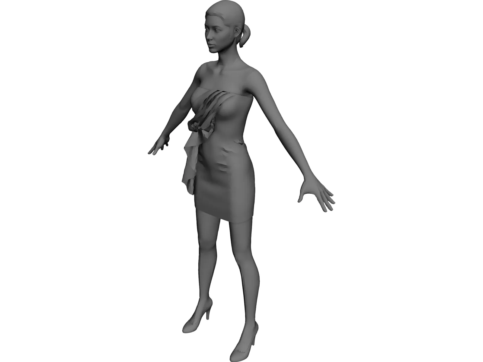 Girl Suits a Towel 3D Model