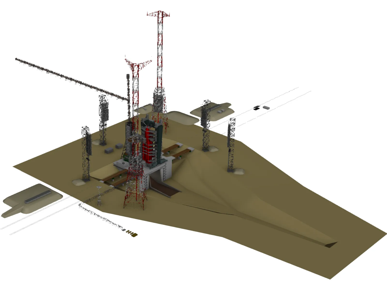 Baikonur Universal Set of Stand-Start 3D Model