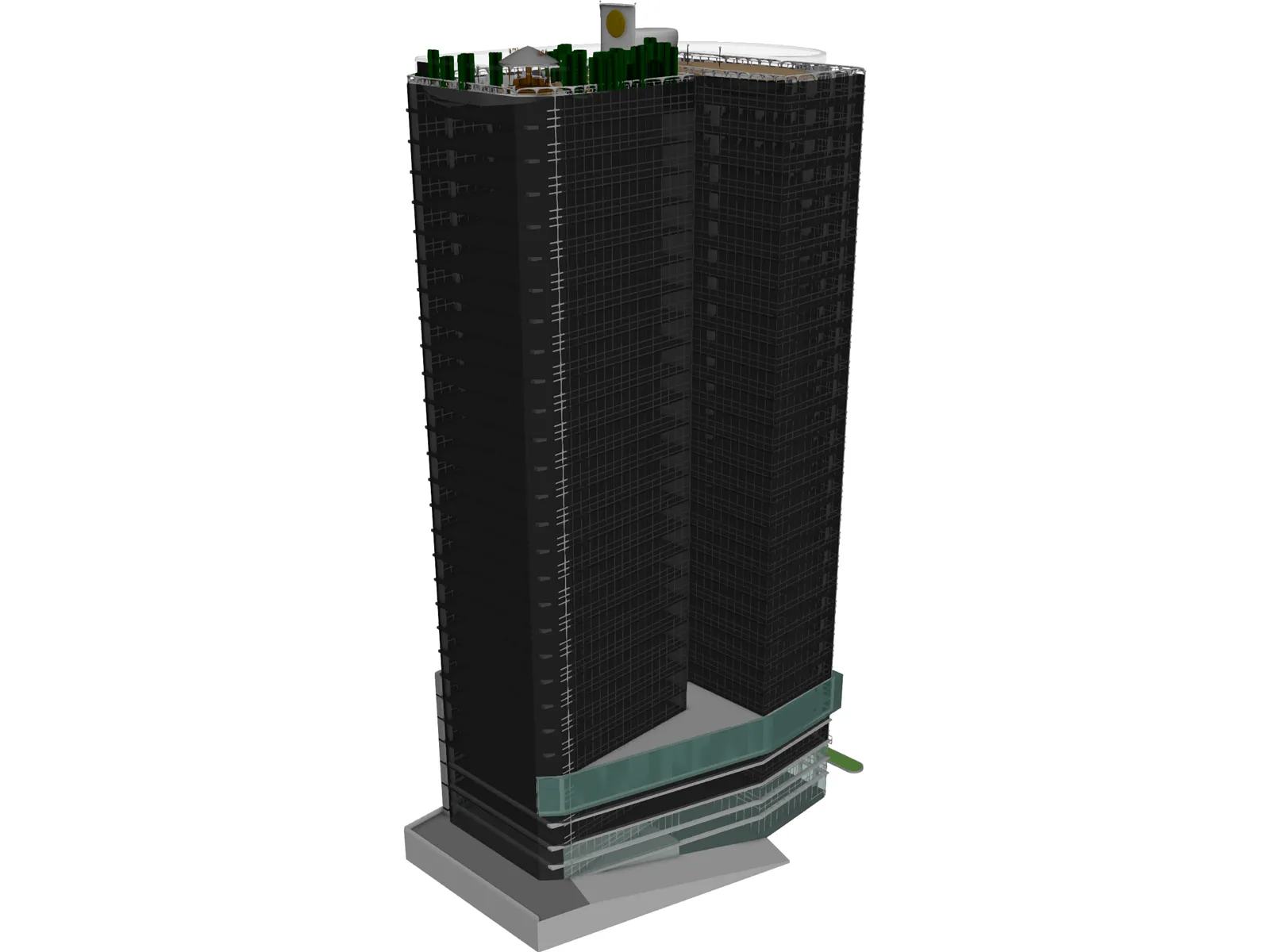 Tower with Skybar 3D Model