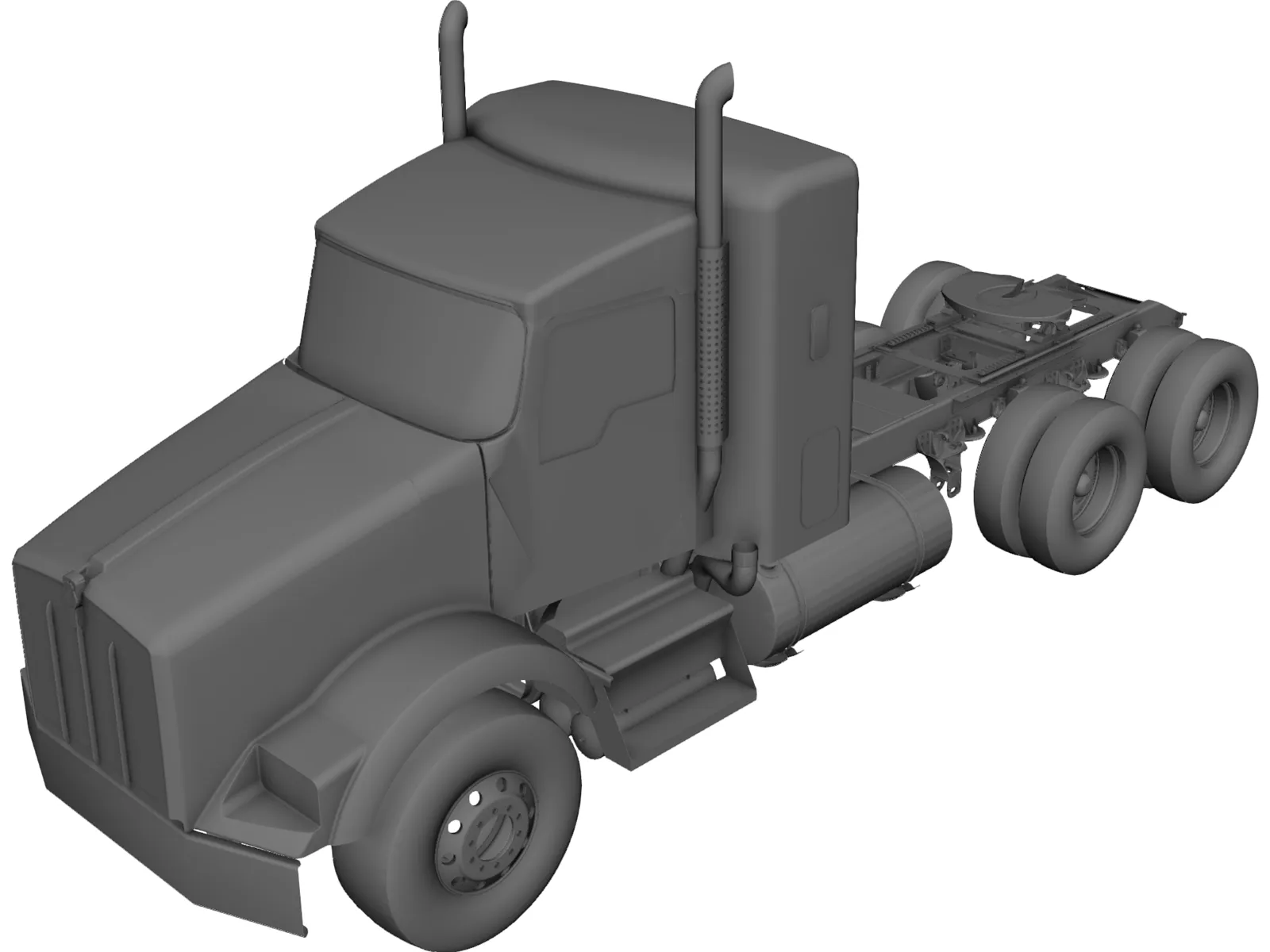 Kenworth T800 Tandem Truck 3D Model