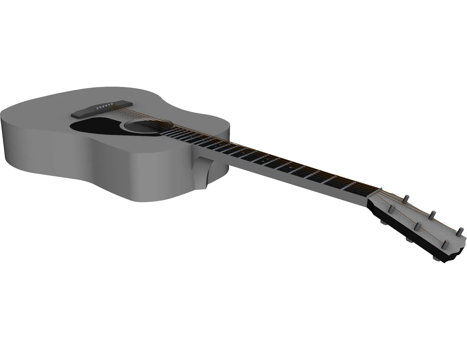 Guitar Acoustic Laptop 3D Model