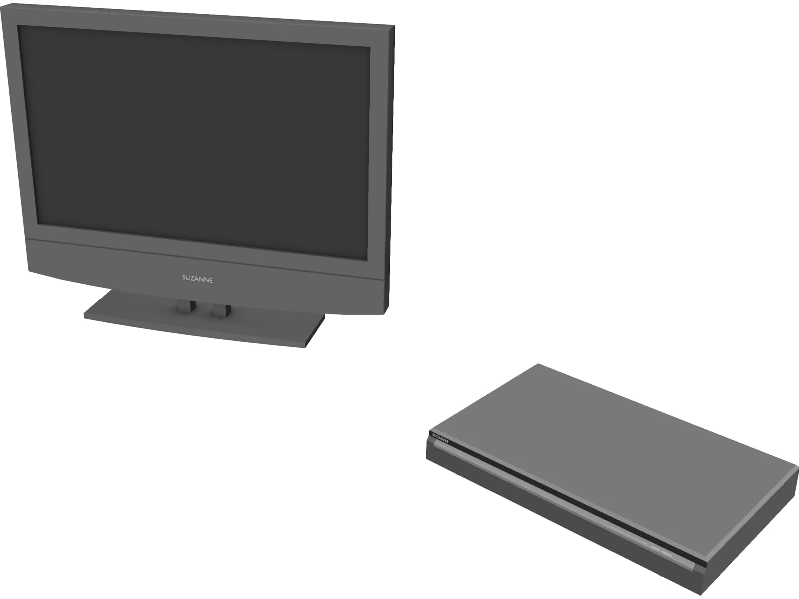 TV and DVD Player 3D Model