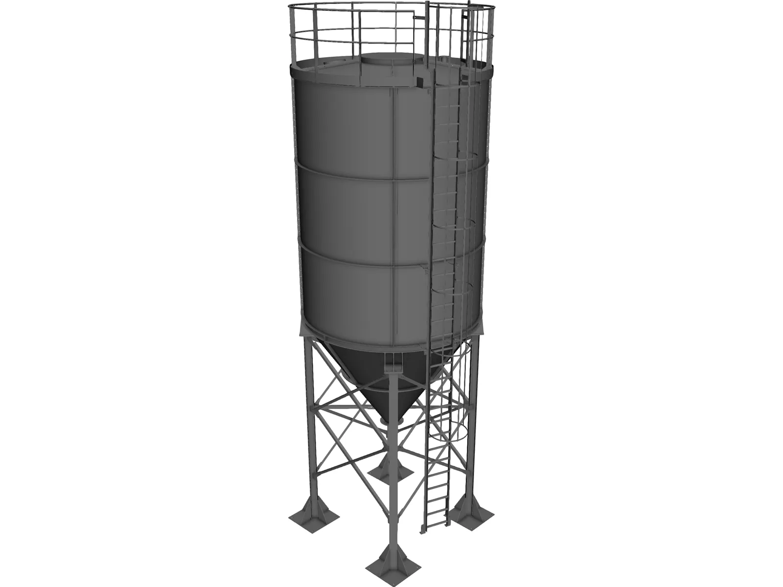 Cement Silo 3D Model