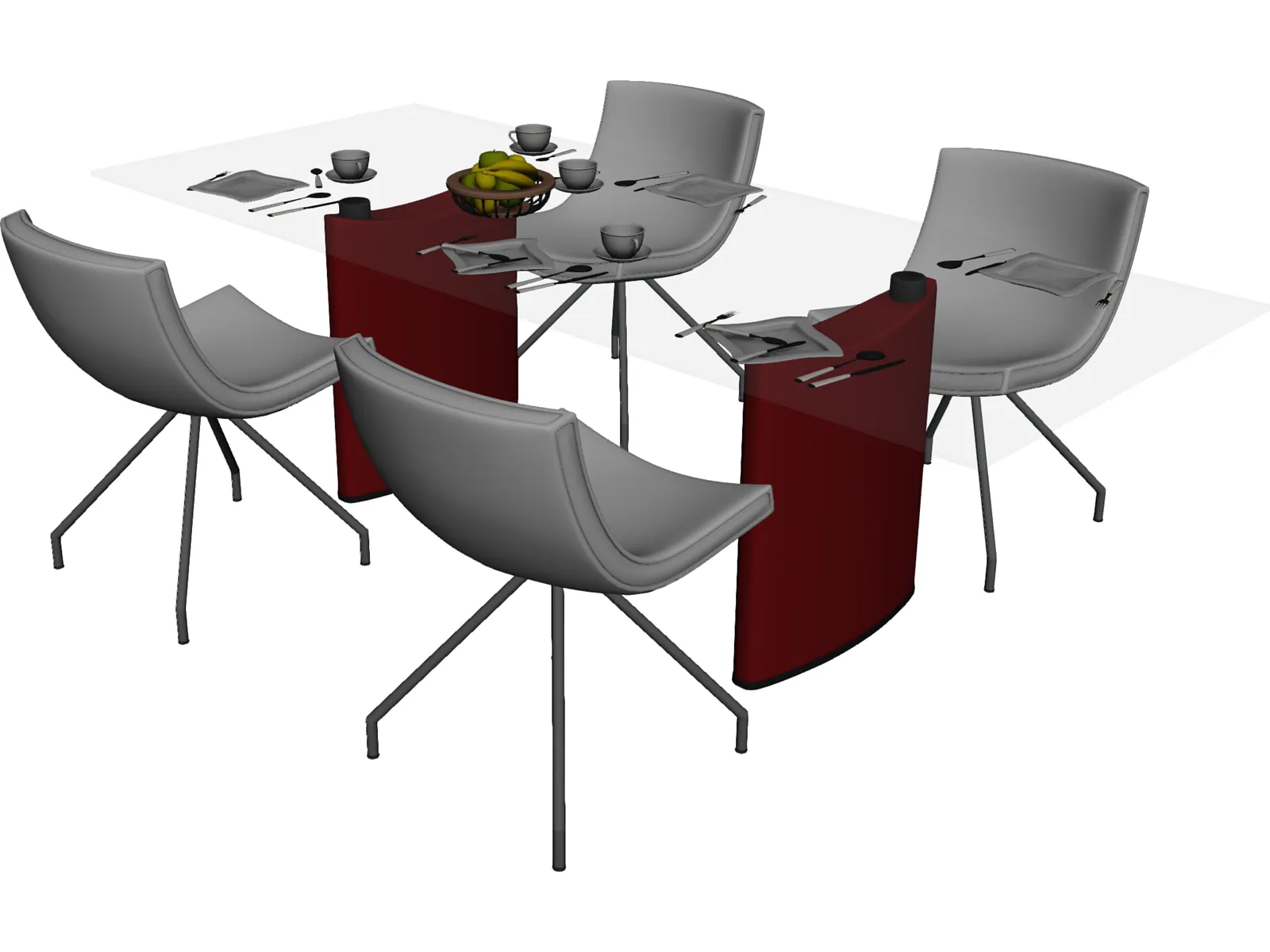 Table Set Dinner 3D Model