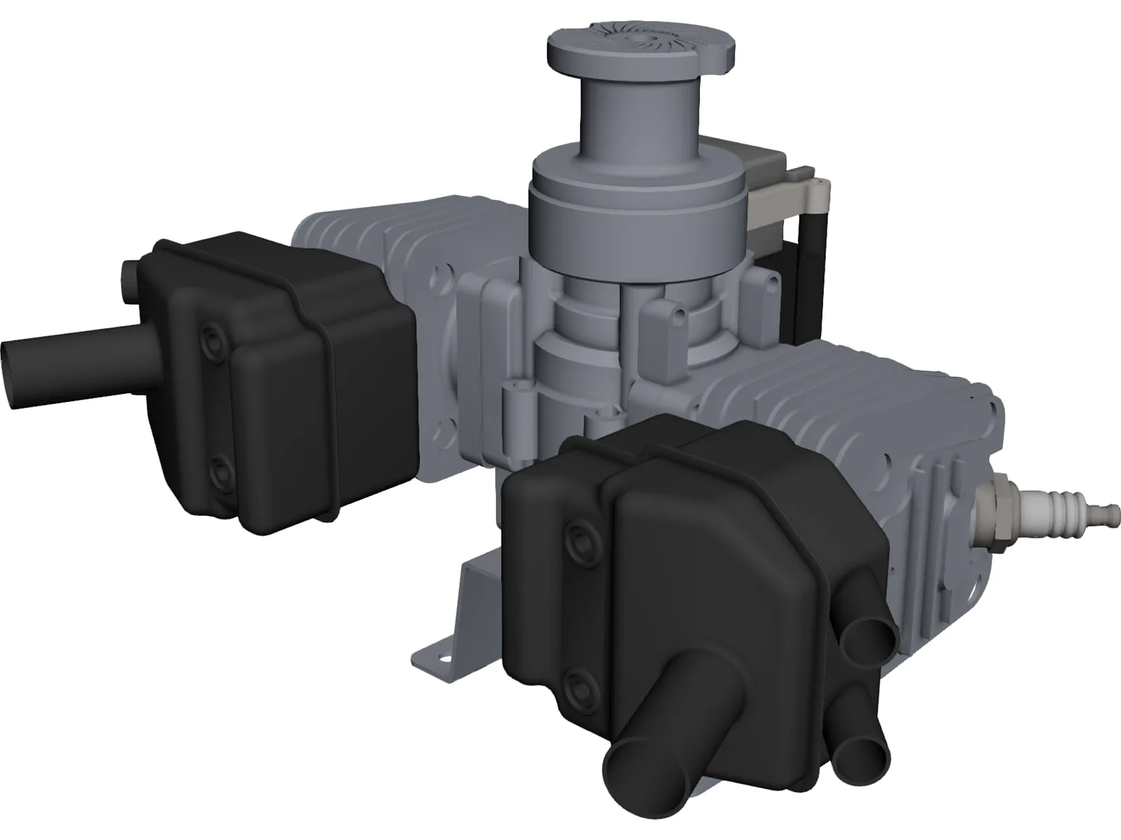 Zenoah G80 Twin Engine 3D Model