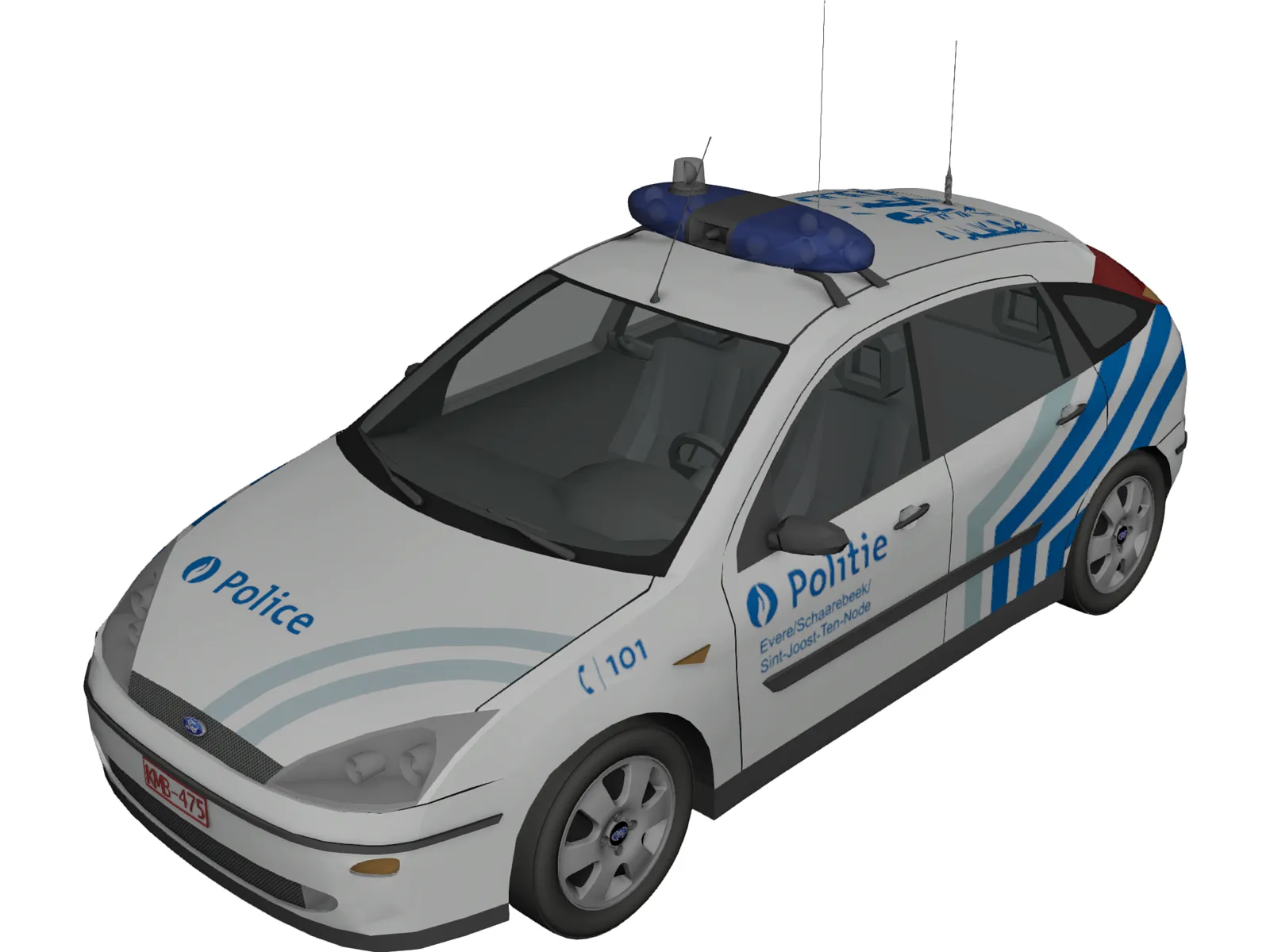 Ford Focus Police (Belgium) 3D Model