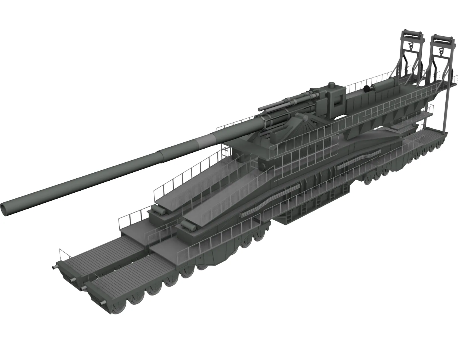 Schwerer Gustav artillery, 3D CAD Model Library