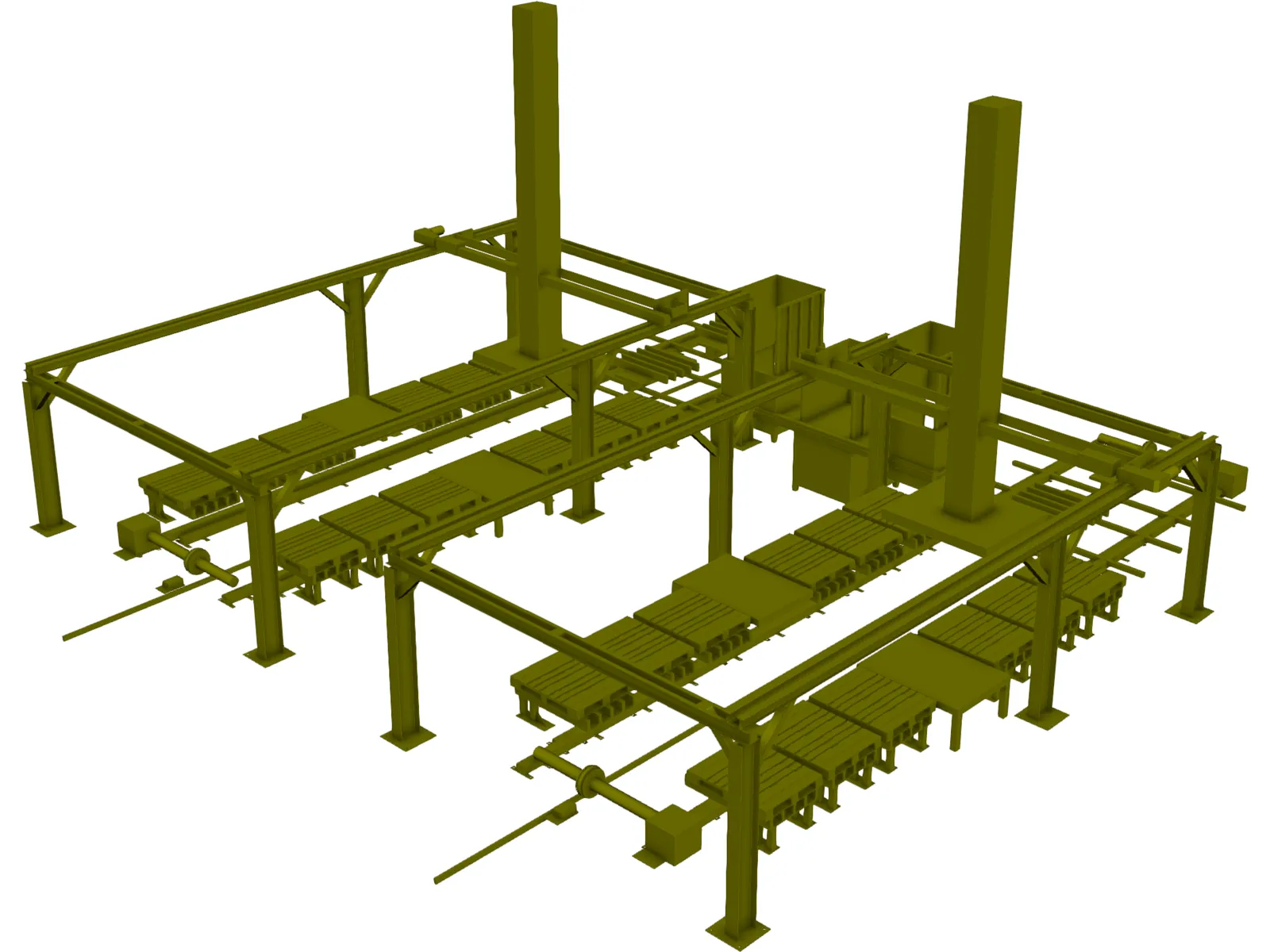 Dual Gantry Robotic System 3D Model