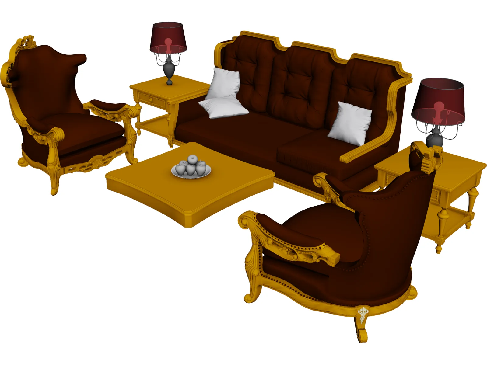 Classic Furniture Set 3D Model