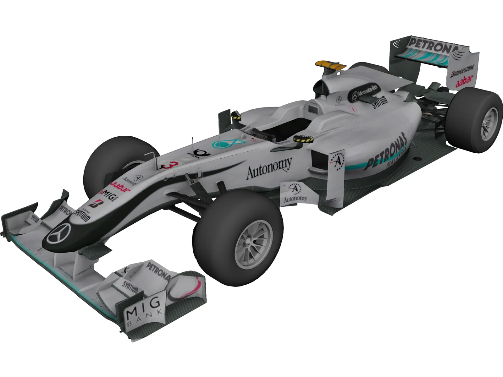 Mercedes-Benz W01 F1 (2010) 3D Model