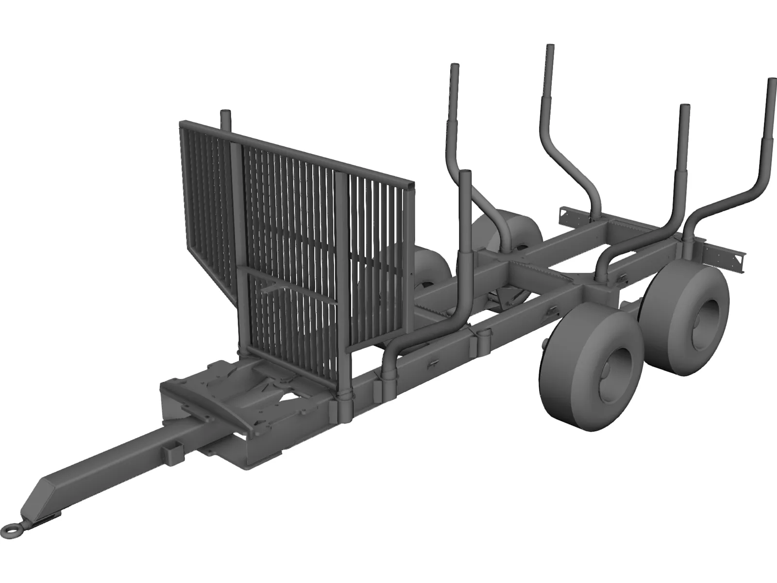 Log Trailer 3D Model