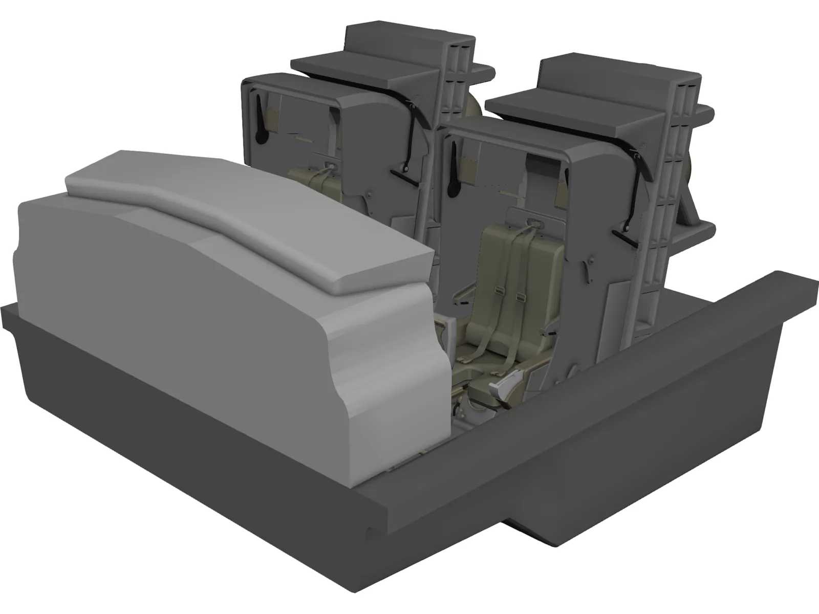 Boeing 747 Cockpit 3D Model