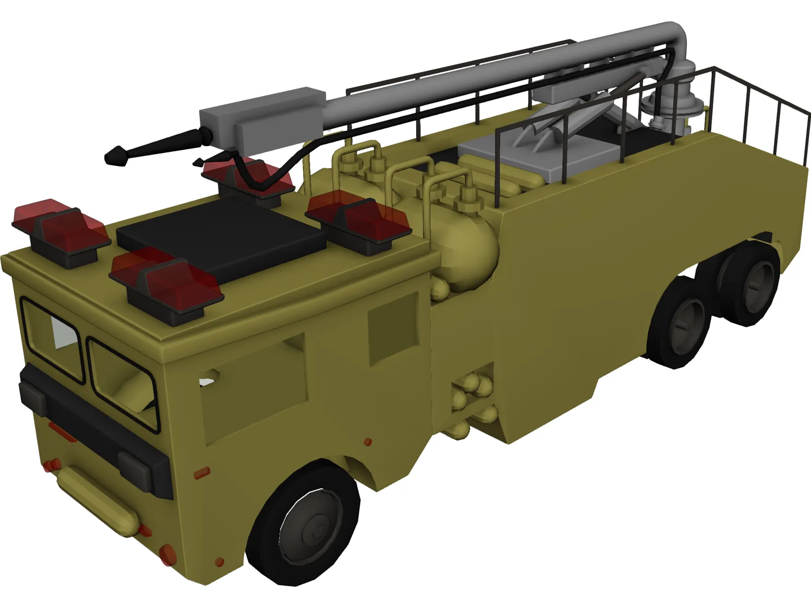 Airport Fire Truck 3D Model