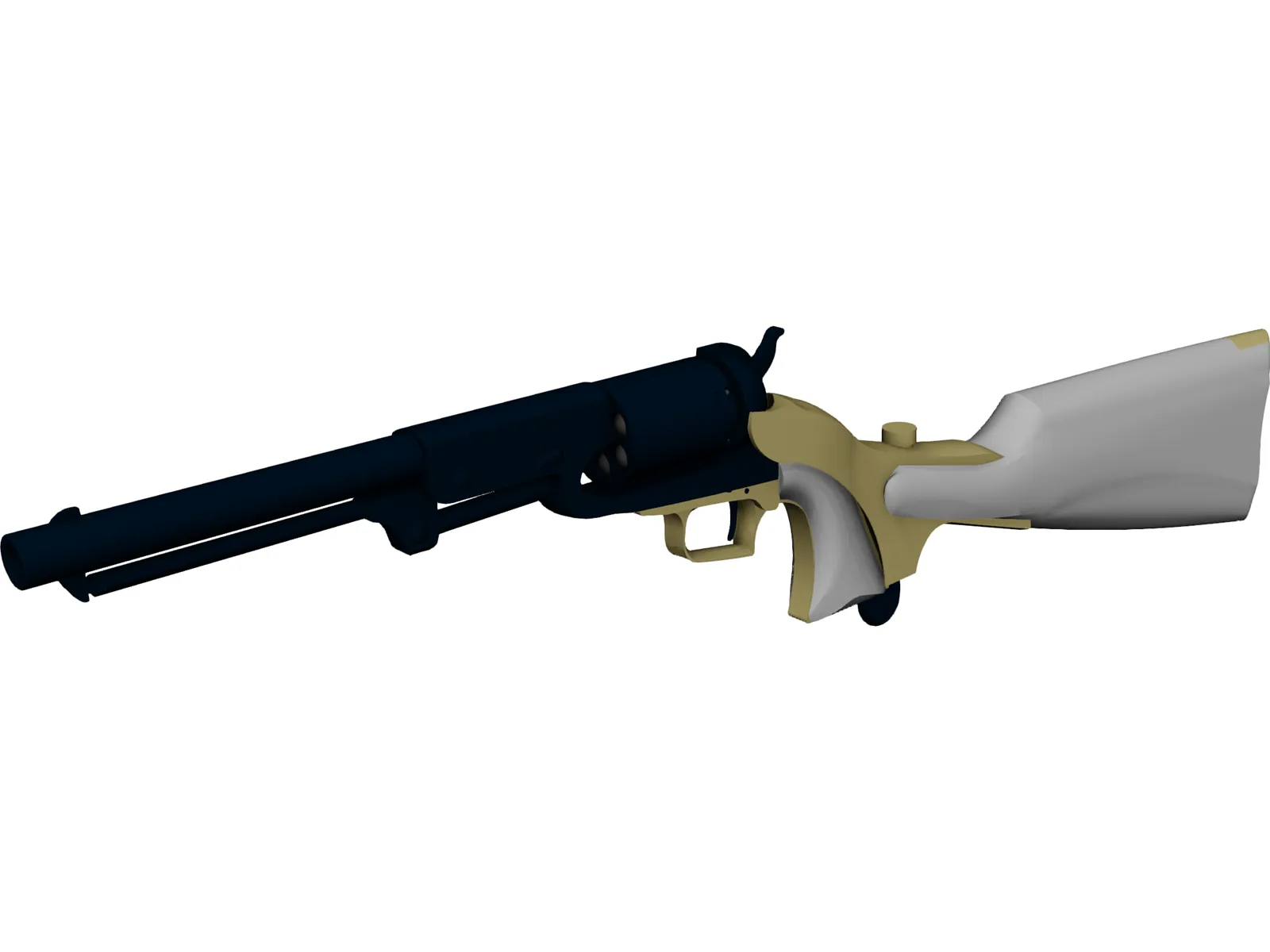 Colt 1847 Dragoon with Stock 3D Model