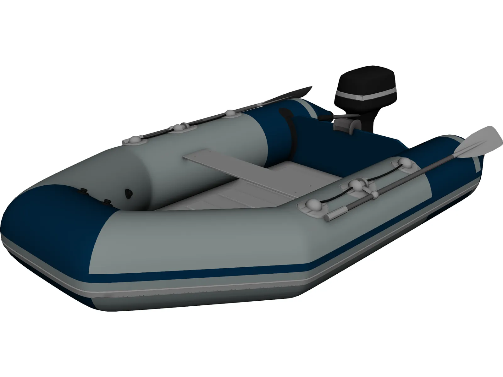 Zodimo Zodiac Boat with Outboard Motor 3D Model