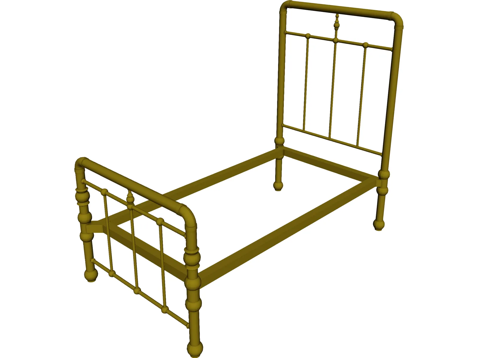 Bed Frame Antique 3D Model