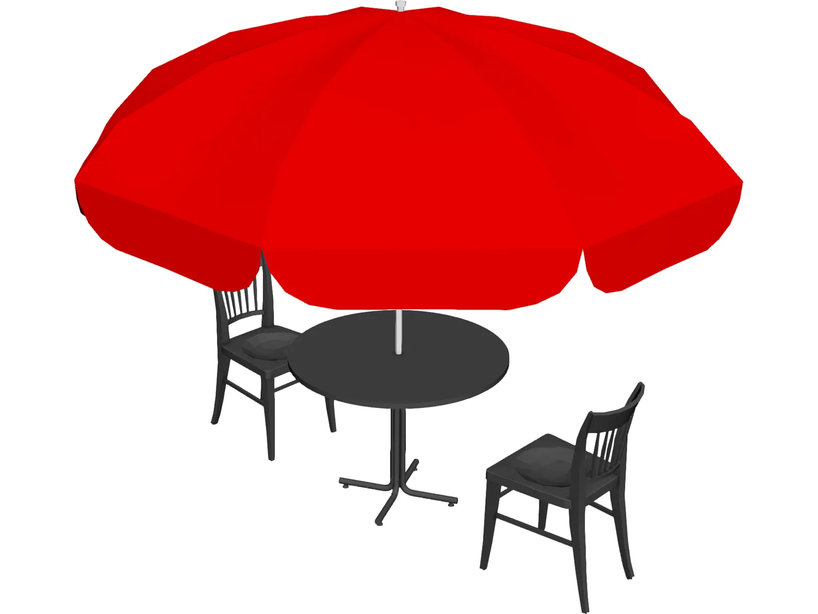 Cafe Table Set 3D Model