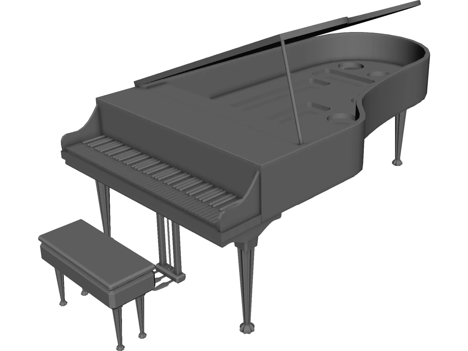 Classic Piano 3D Model