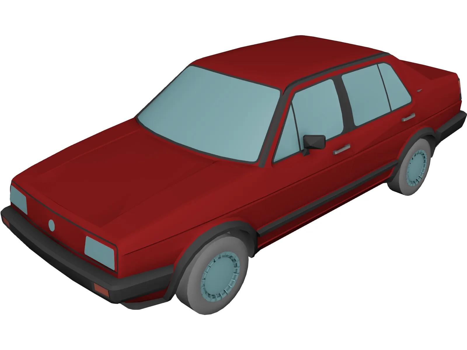 Volkswagen Jetta (1987) [+Interior] 3D Model