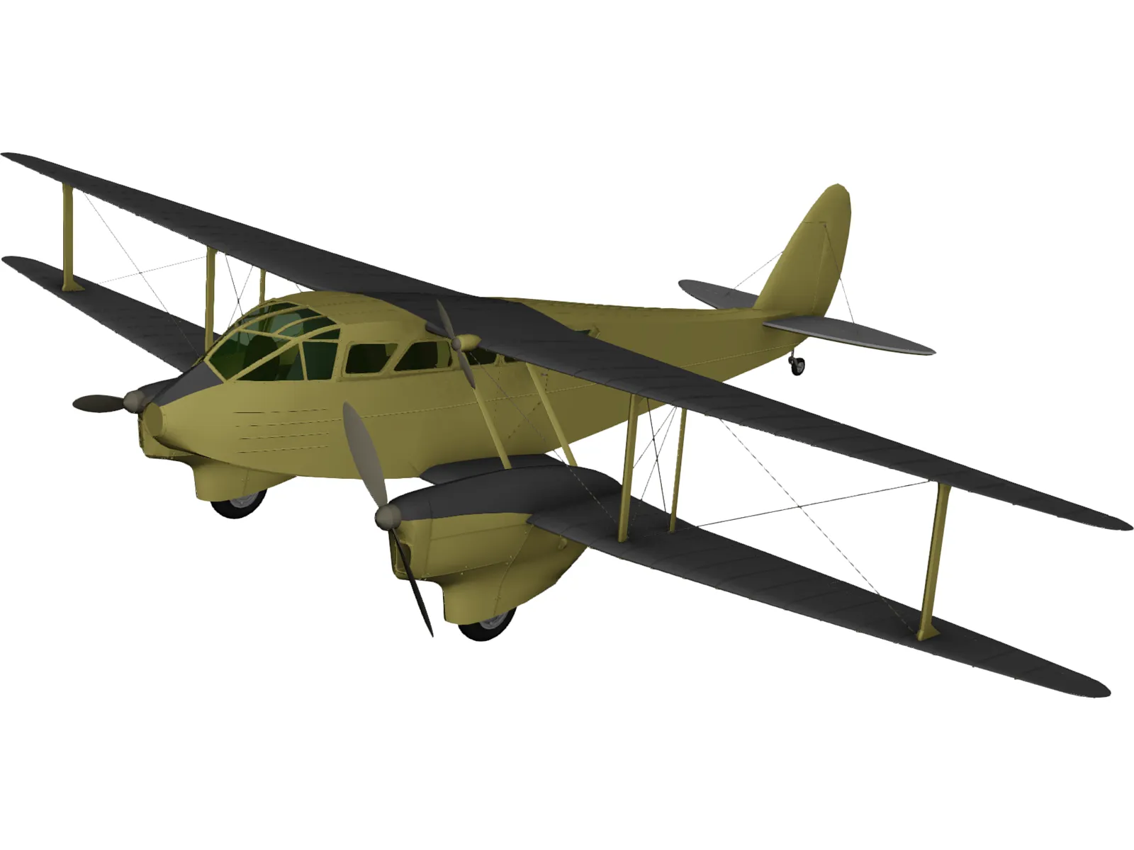 de Havilland D.H.89 Dragon Rapide 3D Model