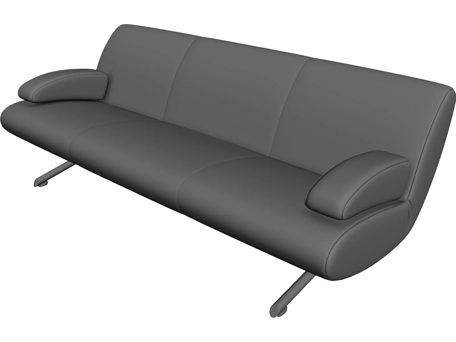 Sofa Cushioned 3D Model