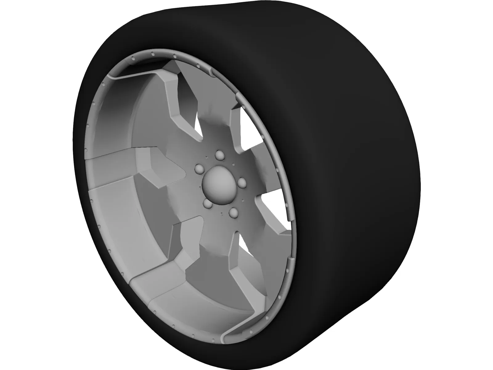 Rim 23 Inch Sportrux Sicker 6 with Tire 3D Model