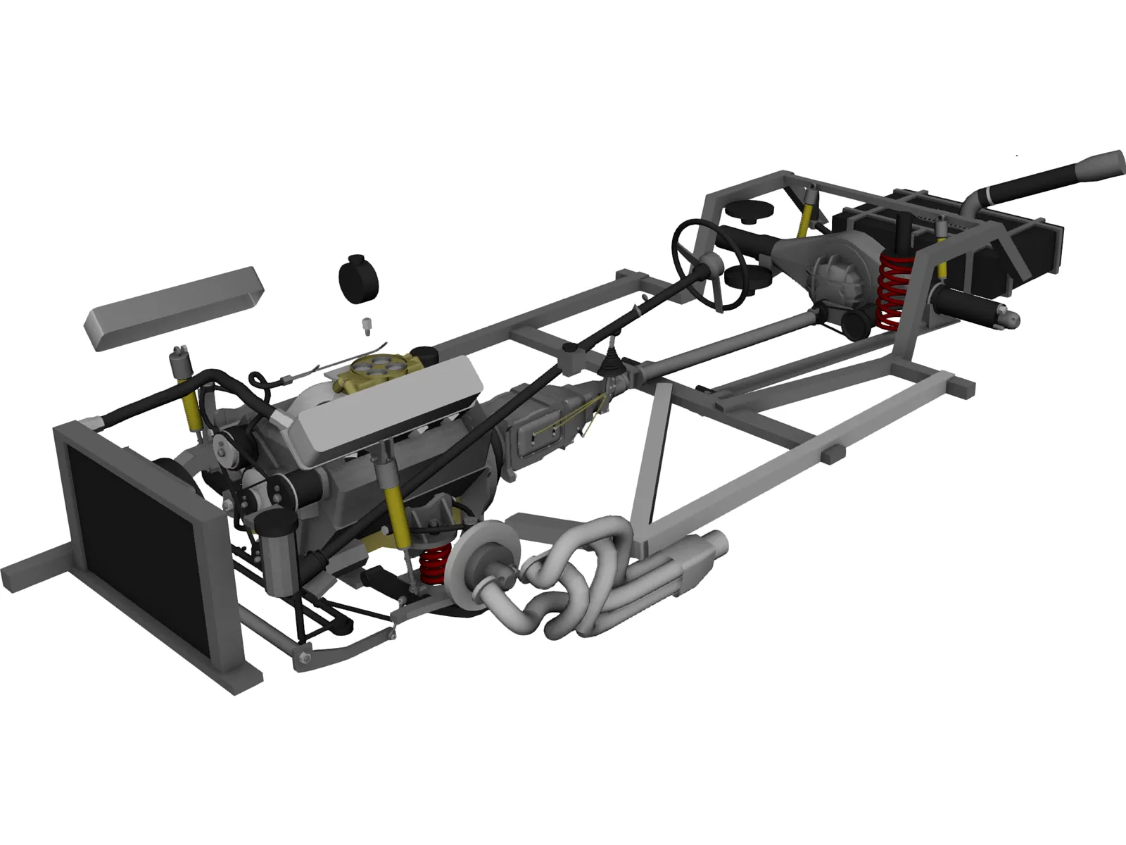 Chassis [+V8 Engine] 3D Model