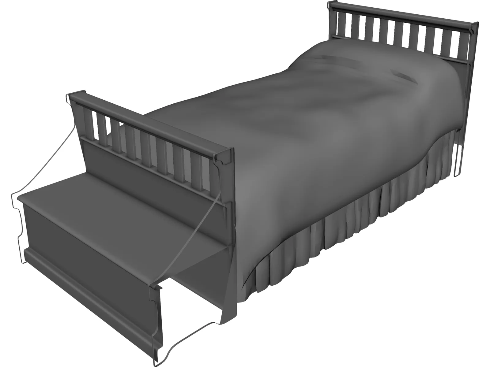 Bed Childs [+Headboard and Chest] 3D Model