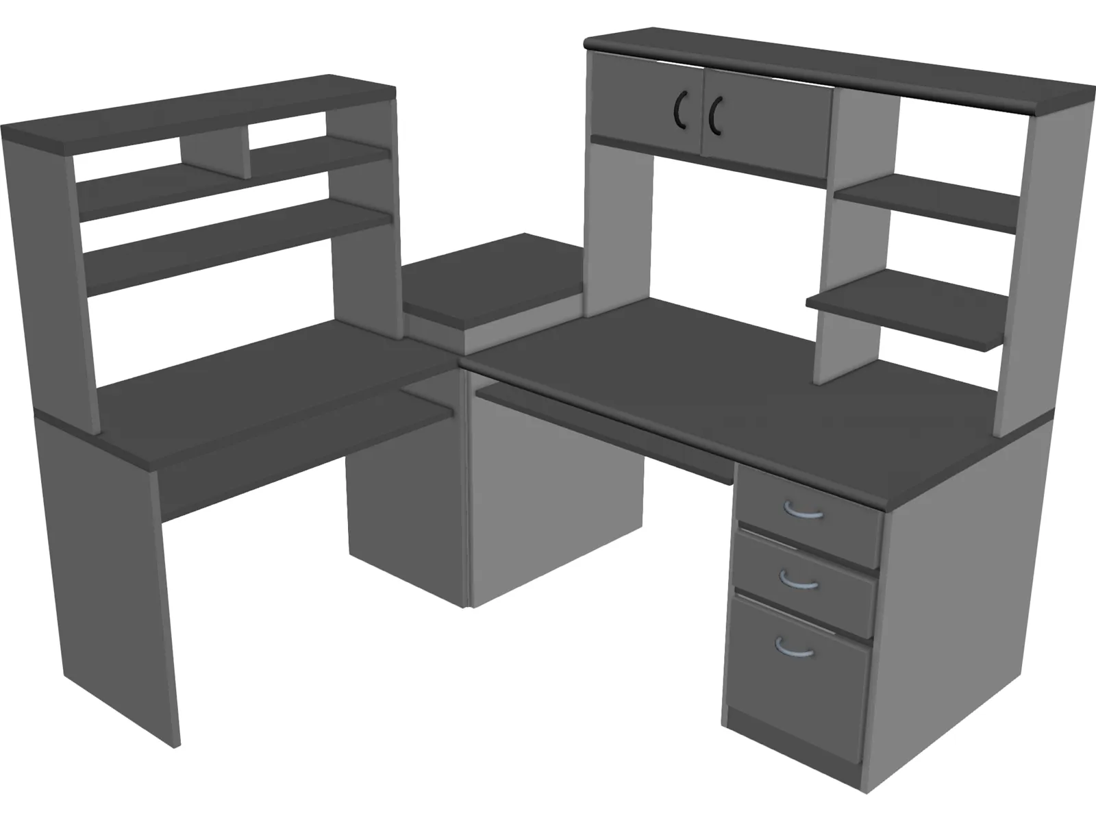 Desk Computer Wrap Around 3D Model