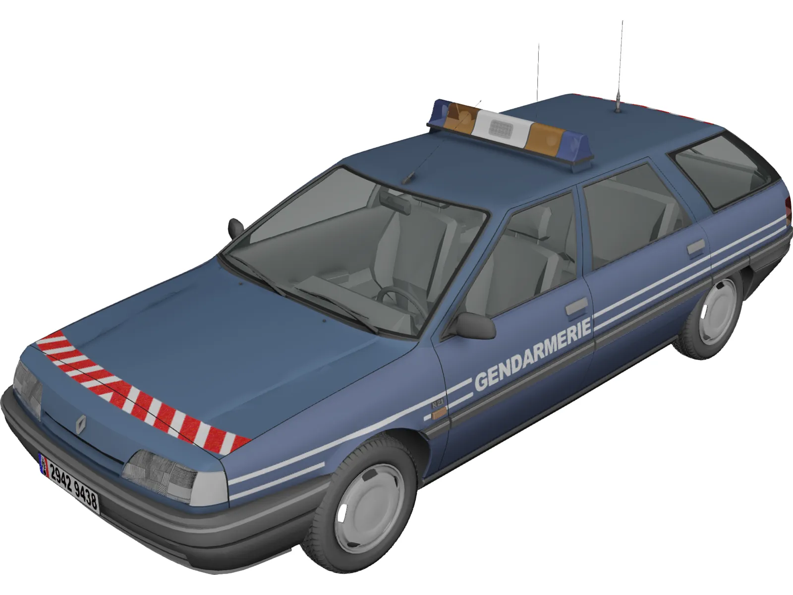 Renault 21 Nevada Gendarmerie 3D Model