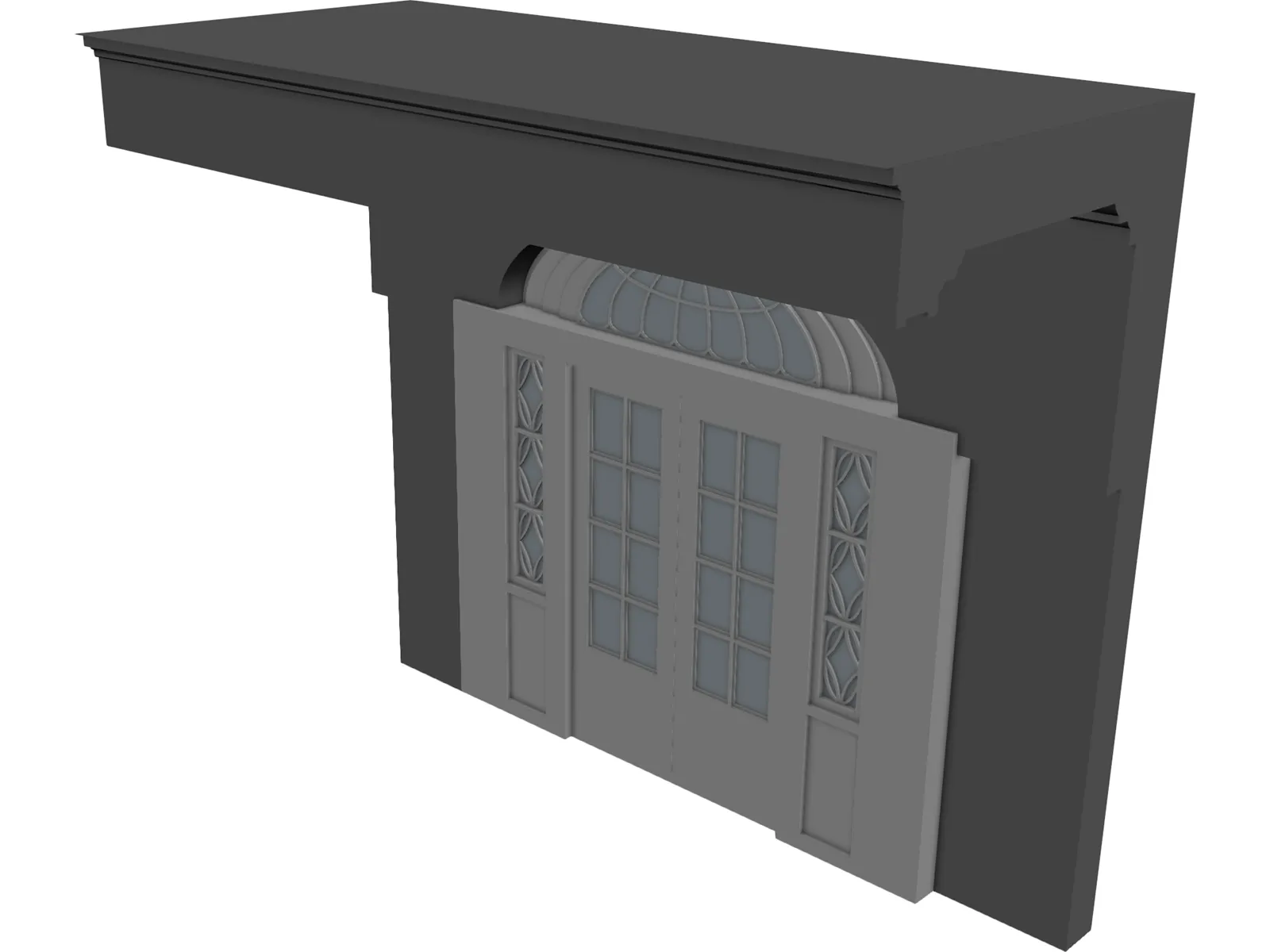 Federal Style Entry Double Doorway 3D Model