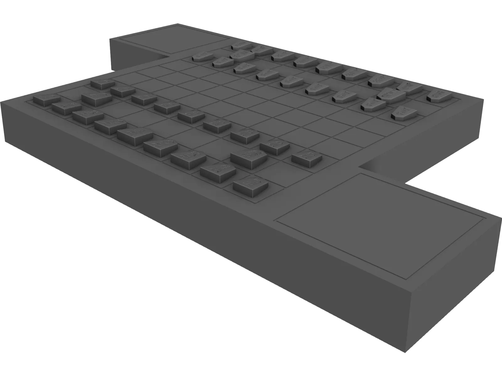 Shogi Board Game 3D Model