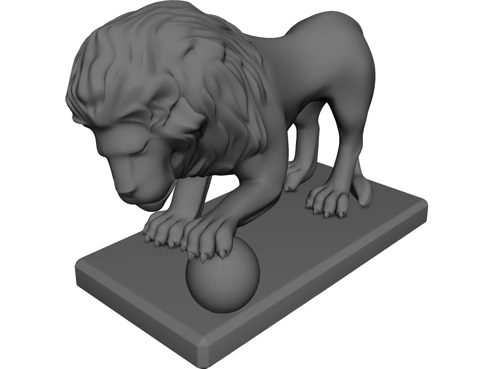 Lion Sculpture 3D Model