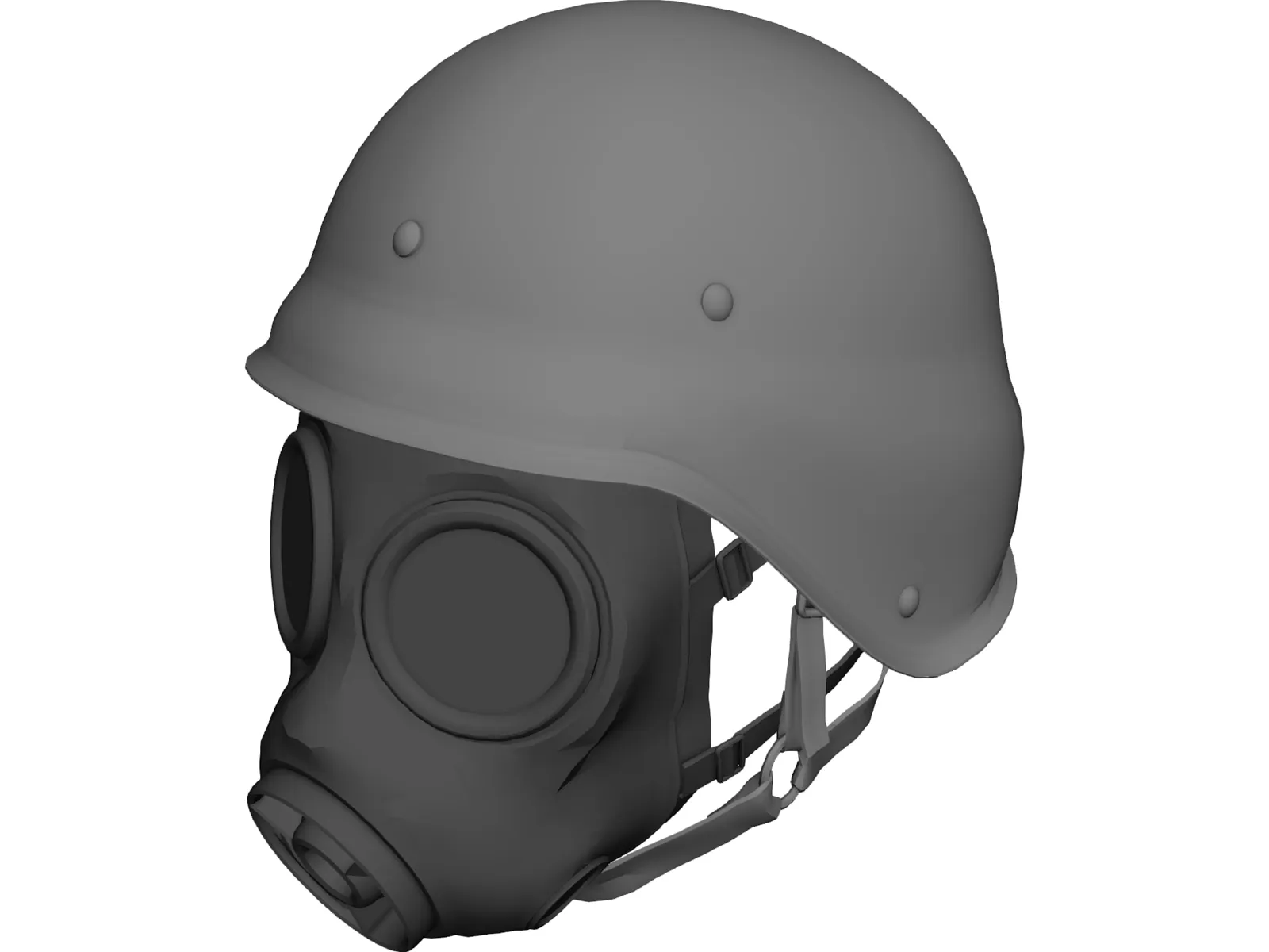 Gasmask with Helmet 3D Model