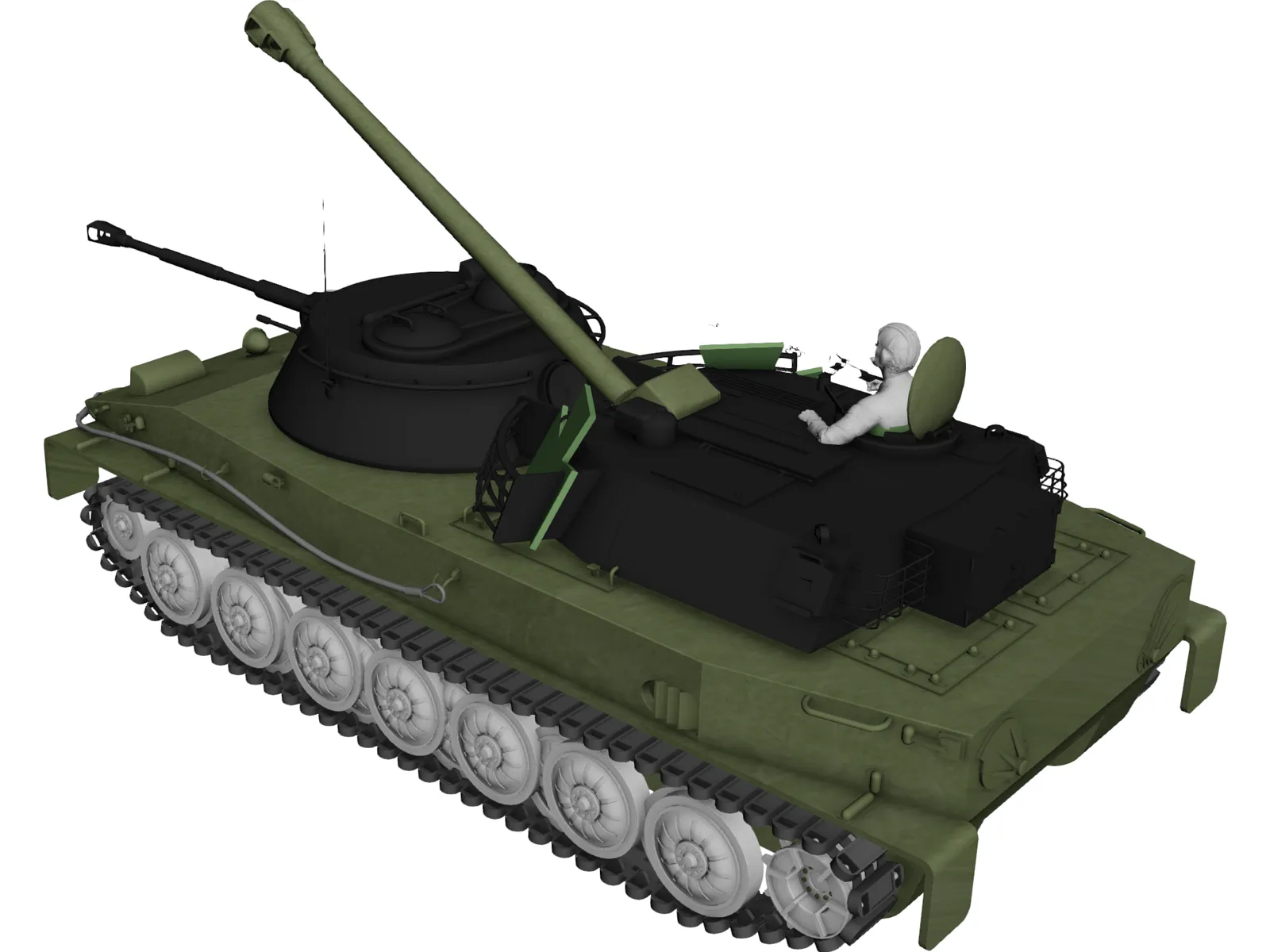 2S1 Gvosdika 3D Model