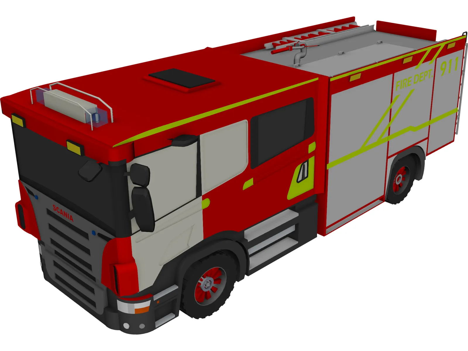 Scania Fire Truck 3D Model