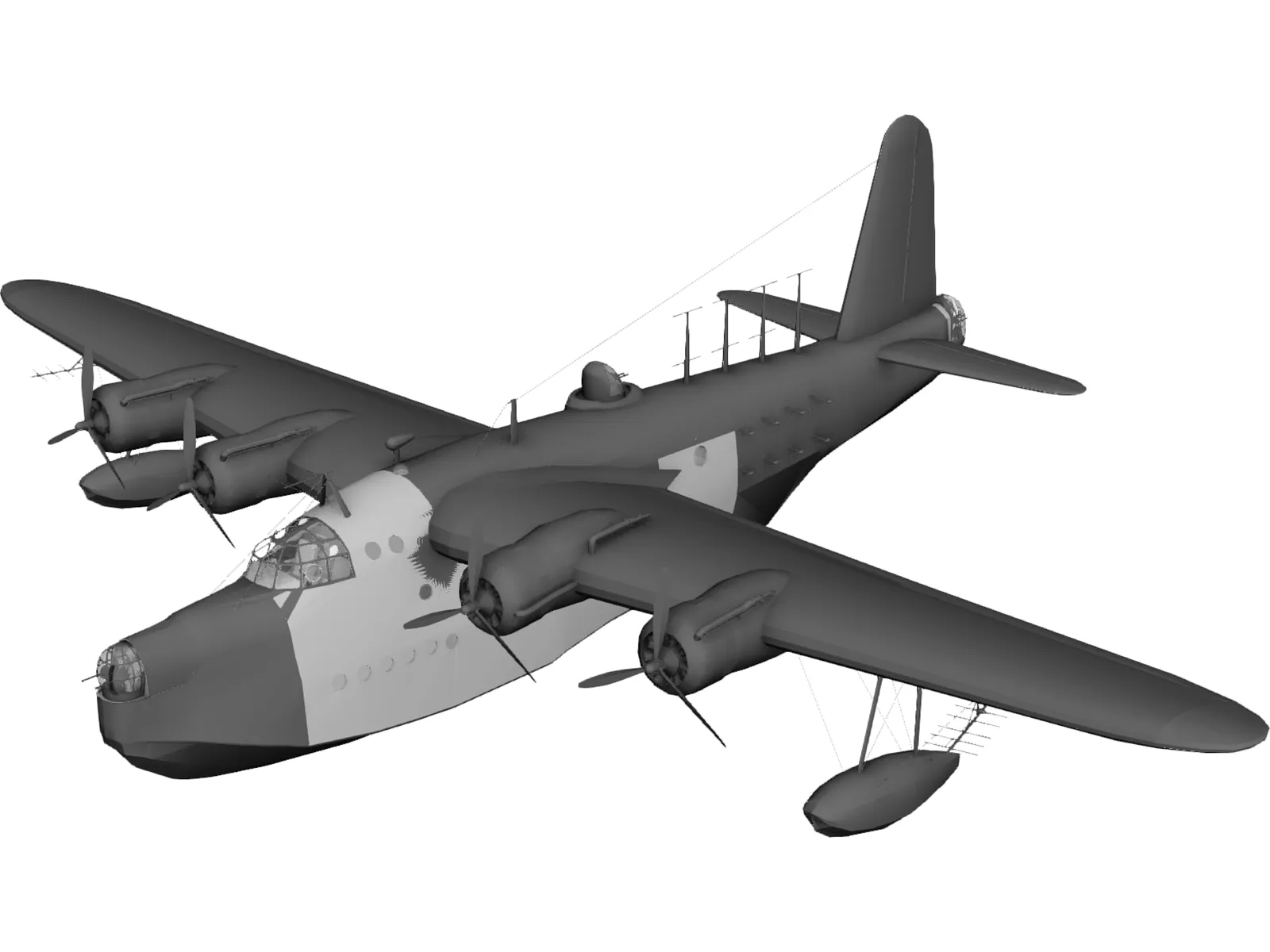 Sunderland Mk III Flying Boat 3D Model