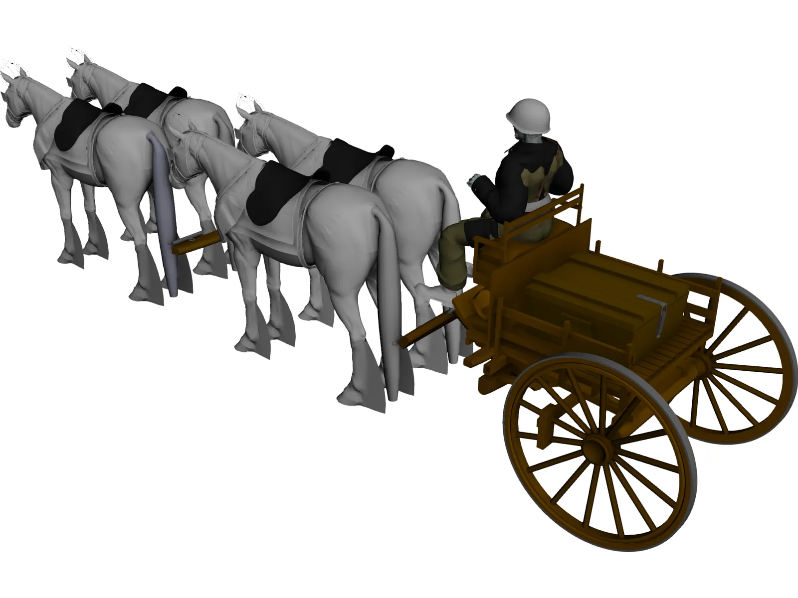 Polish Horse Transport (1939) 3D Model