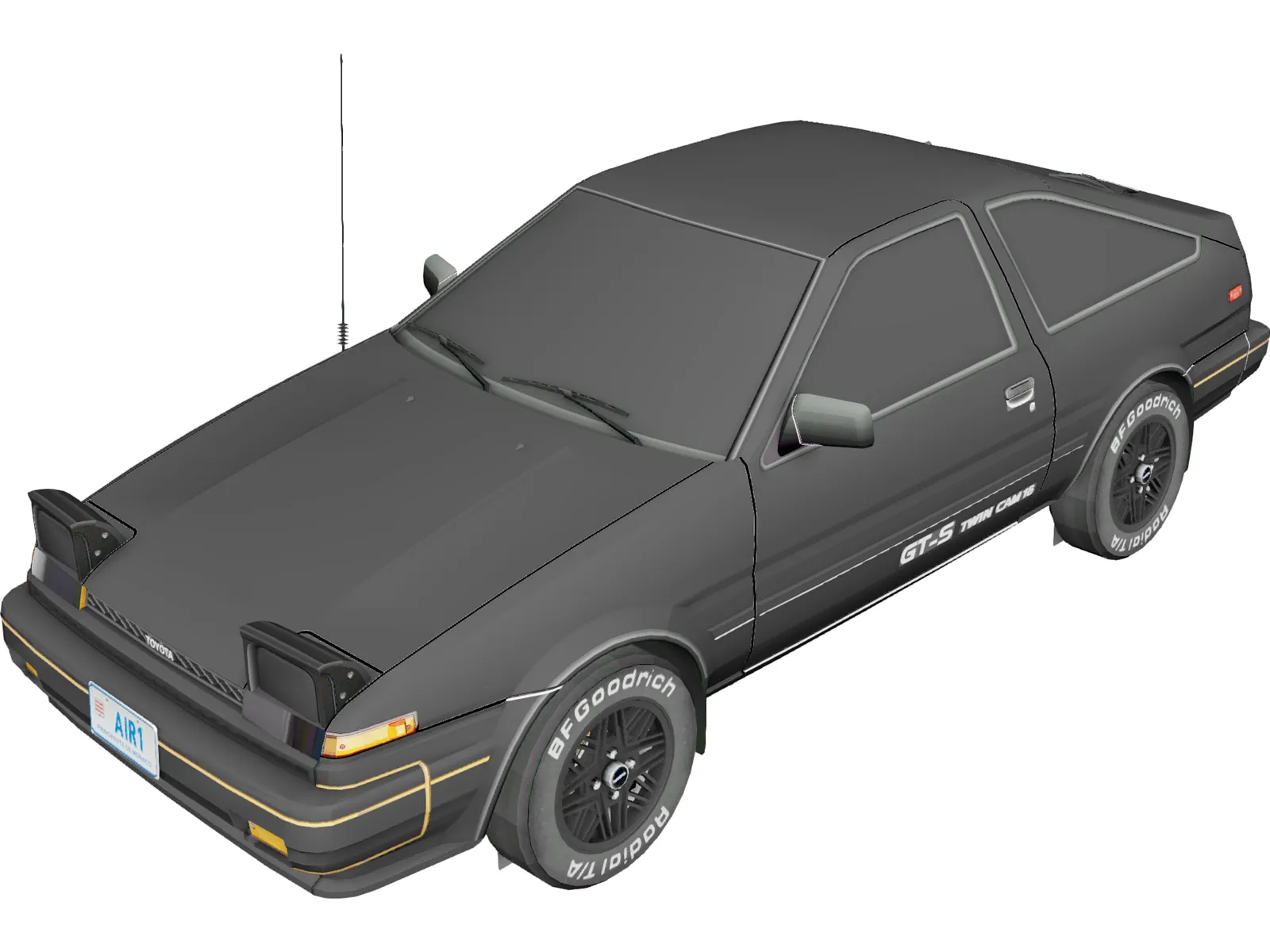 Toyota Corolla GT-S AE86 (1983) 3D Model