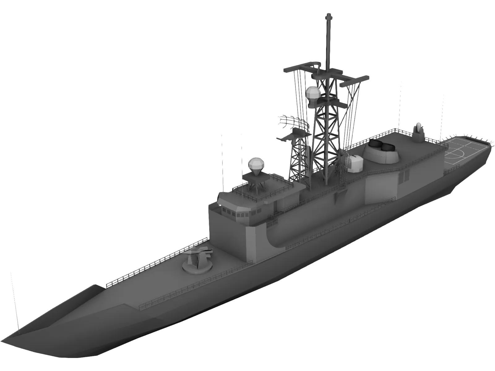 Hazzard Perry Class Frigate 3D Model