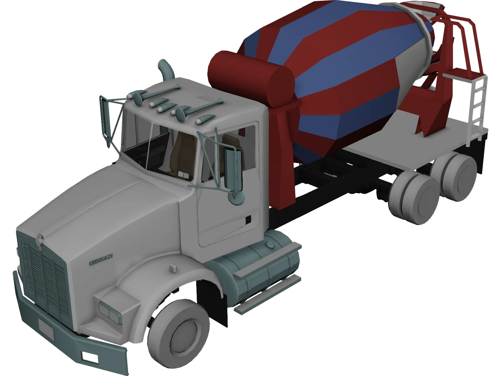 Kenworth T800 Mixer Truck 3D Model