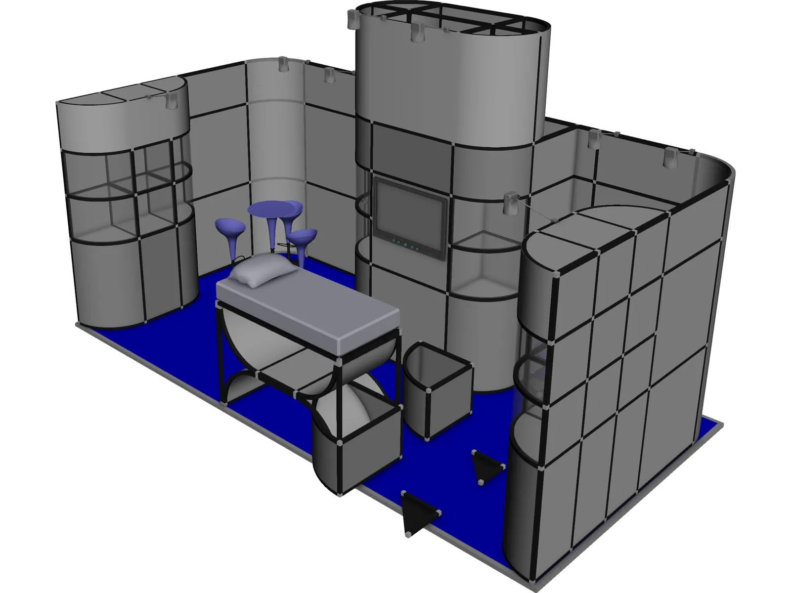 Modular Exhibition Booth 3D Model