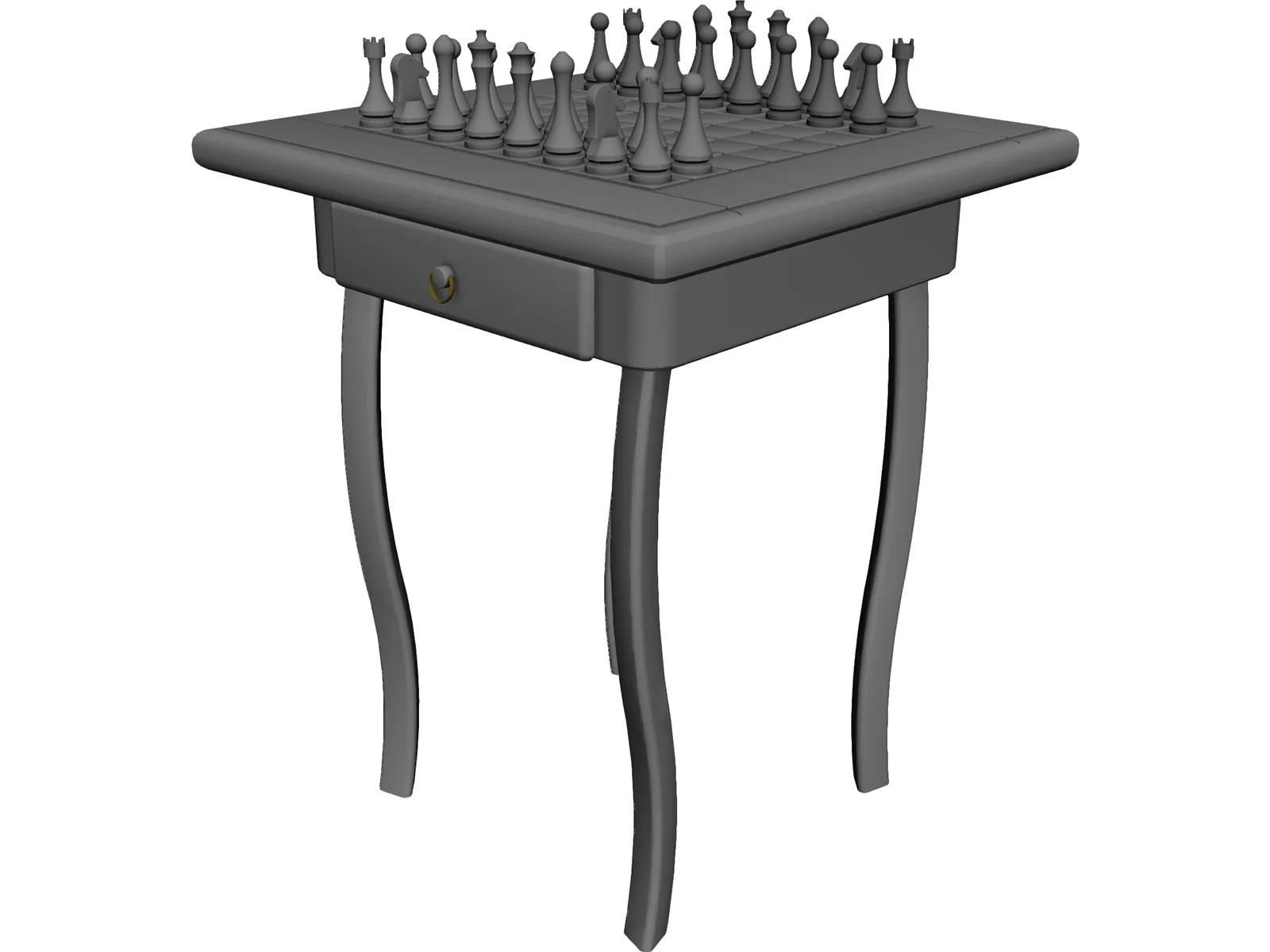 Chess Desk 3D Model