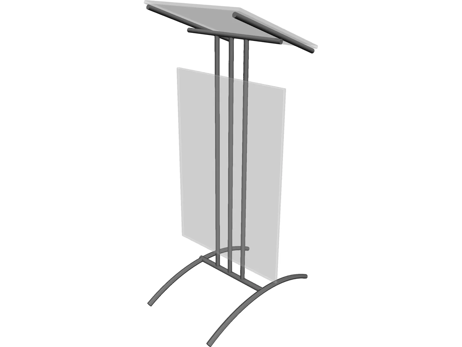 Glass Lectern Podium 3D Model